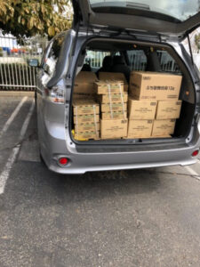 車両3台に分けて搭載した
